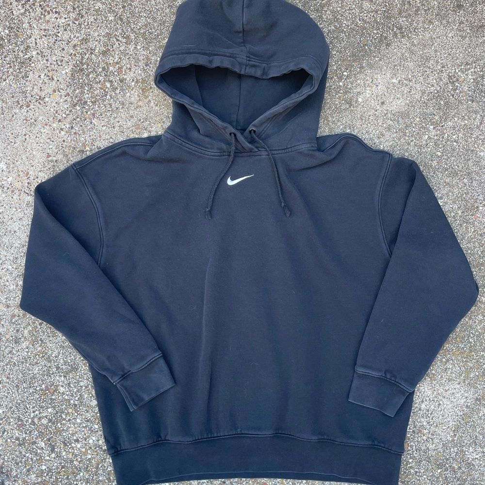 Nike Center Swoosh Hoodie Y2K Black Medium